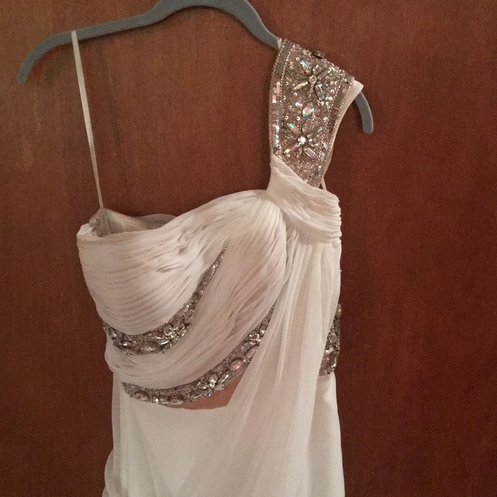 Jovani White Beaded Gown